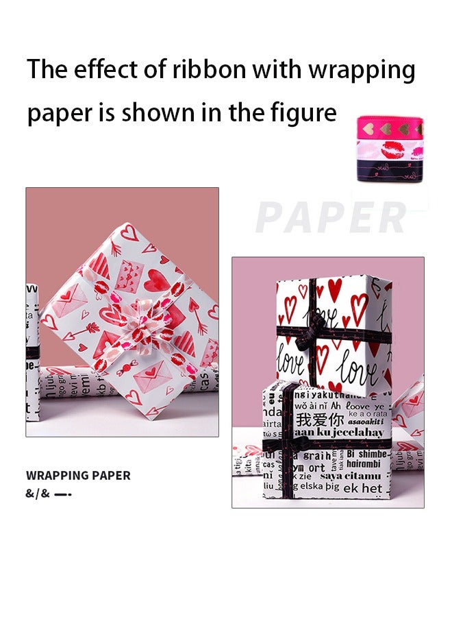 CHENYA 4 Sheets Gift Wrapping Paper Set with Couple Boyfriend and Girlfriend Series Paper for Her him Girls Boys Gift for Party Birthday, Holiday, Wedding  - Image 2