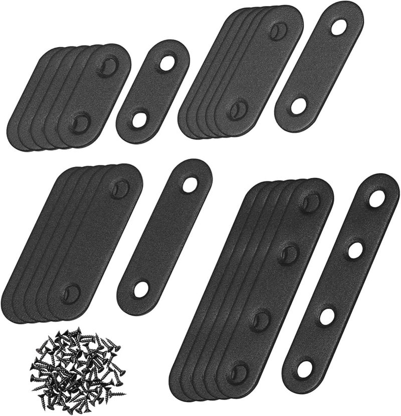 Tehaux 32 Pcs Stainless Steel Corner Brackets Flat Braces For Wood Furniture Repair - Image 2