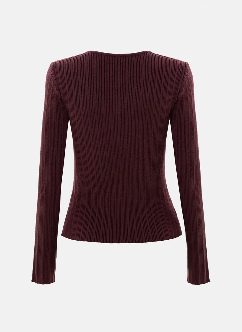 Lichi Textured knit jumper with large buttons