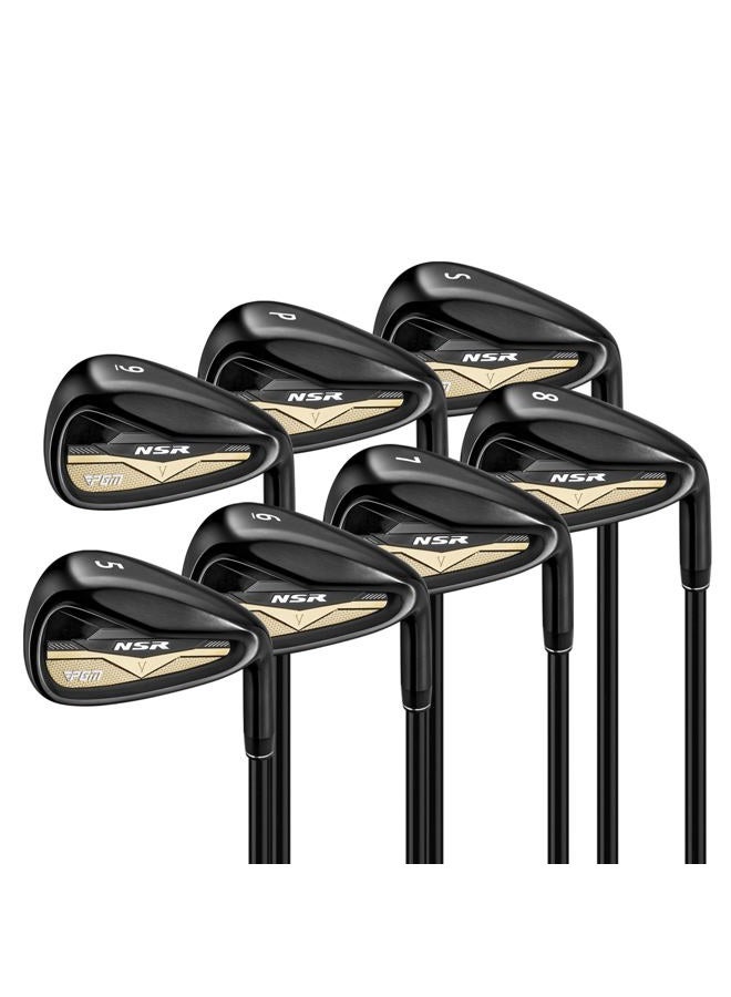 PGM NSR V Men's Golf Iron Set,(5, 6, 7, 8, 9, PW, SW) Forged Irons,with Graphite Shafts for Right-Handed Golfers - Image 1