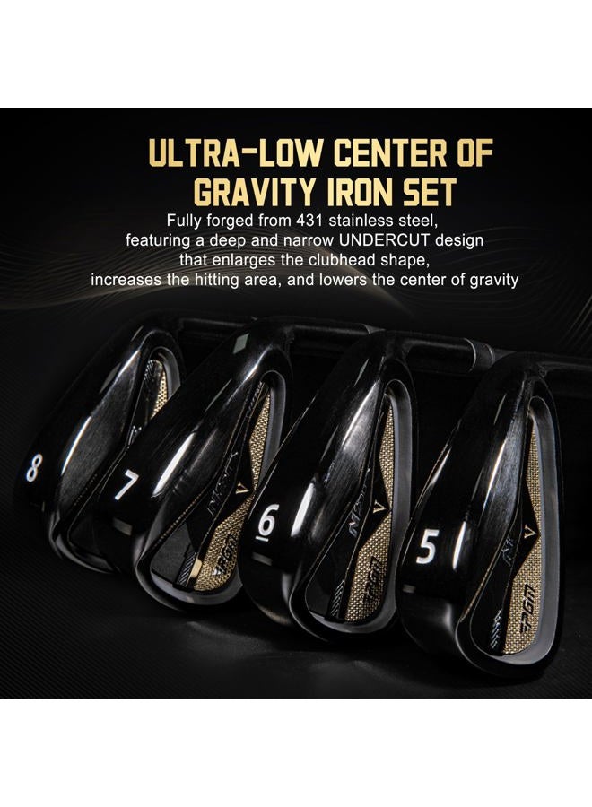 PGM NSR V Men's Golf Iron Set,(5, 6, 7, 8, 9, PW, SW) Forged Irons,with Graphite Shafts for Right-Handed Golfers - Image 4