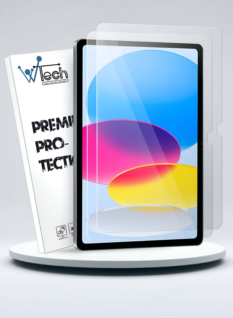 Wtech Apple iPad 2025 (11th Generation) A16 10.9 inch 9H Ultra HD Tempered Glass Screen Protector 2 Pack - Clear - Image 1