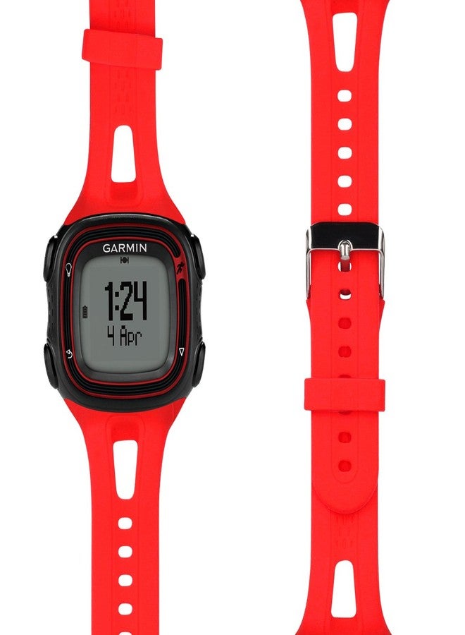 كي دابليو موبايل سوار kwmobile متوافق مع ساعة Garmin Forerunner 10/15 (مقاس L) - سوار سيليكون بديل - أحمر - Image 5