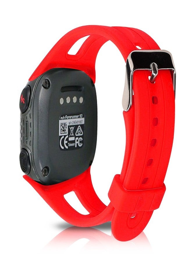 كي دابليو موبايل سوار kwmobile متوافق مع ساعة Garmin Forerunner 10/15 (مقاس L) - سوار سيليكون بديل - أحمر - Image 2
