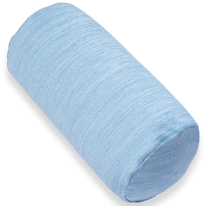 1 MIDDLE ONE Round Cylinder Bolster Pillow with Removable Cooling Cover, Tube Roll Cervical Pillow for Head, Neck, Back and Legs Support, 13"x 6", Blue - Image 1