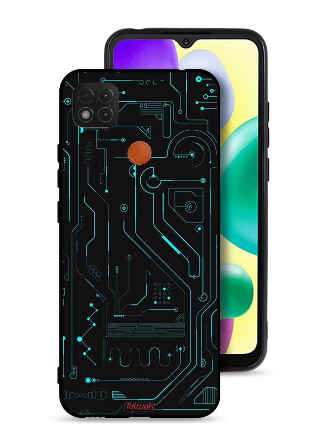 Tolwak Xiaomi Redmi 9C Protective Case Cover Digital Art Circuits Minimalism Multiple Display - Image 1