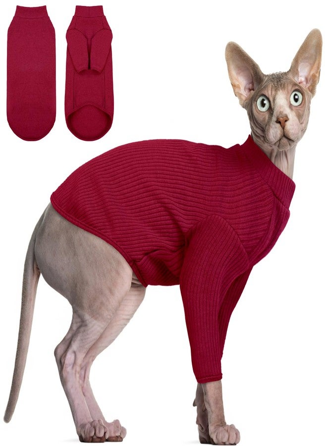 DENTRUN Sphynx Hairless Cats Shirt Pullover Kitten T-Shirts, Breathable Cat Wear Turtleneck Sweater Adorable Cat's Clothes Vest Pajamas Jumpsuit - Image 1