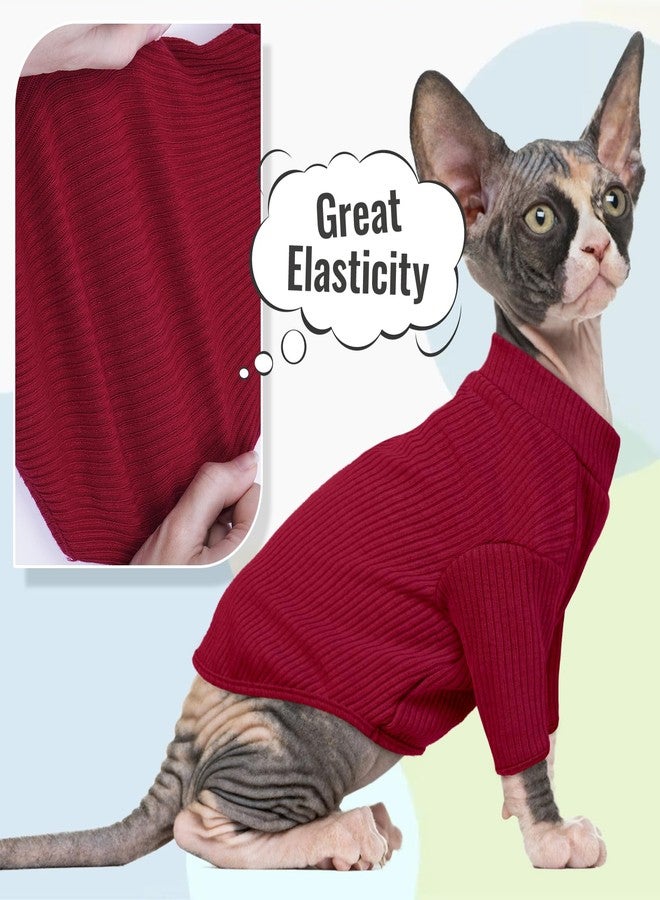 DENTRUN Sphynx Hairless Cats Shirt Pullover Kitten T-Shirts, Breathable Cat Wear Turtleneck Sweater Adorable Cat's Clothes Vest Pajamas Jumpsuit - Image 5