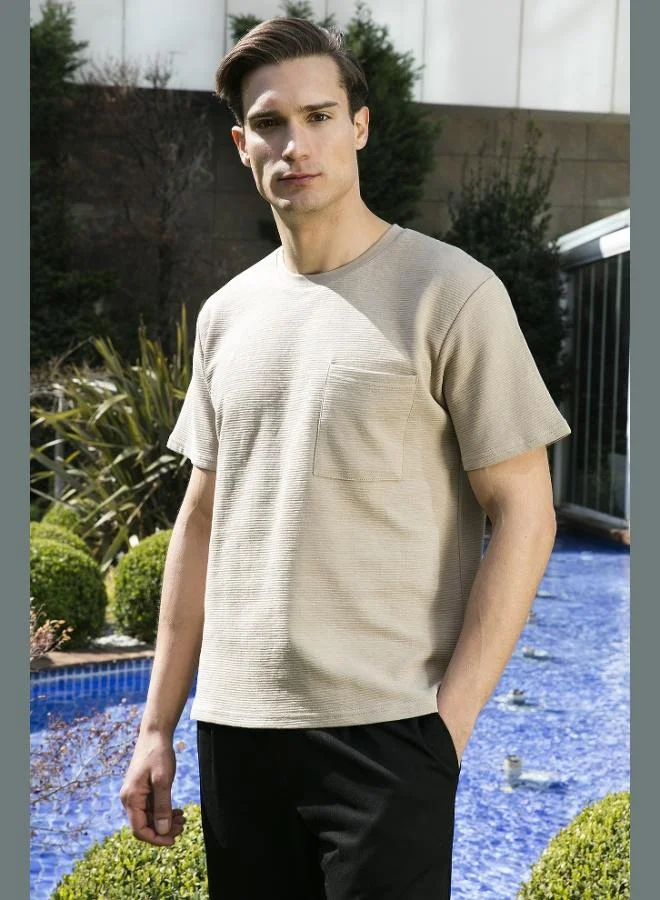 Buratti Buratti Cotton Casual Cut Single Pocket Crew Neck T Shirt Men's T SHIRT 5902642