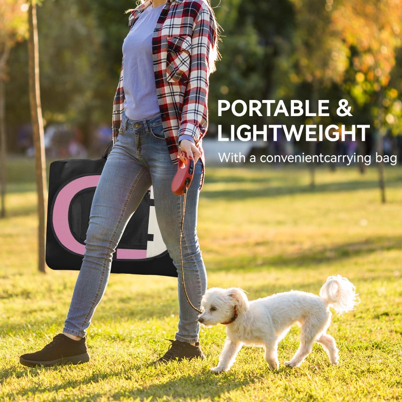 Siedihit Pink Dog Cat Playpen, Puppy Pet Playpen Indoor for Small Dog Crate Tent Cage Outdoor, Portable Pop Up Dogs Enclosure Kennel with Carrying Case for Dogs/Cats/Rabbits - Image 5