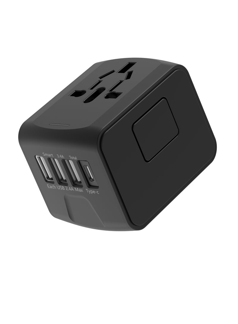 Captaintech Universal Travel Adapter with Multi-USB and Type-C Port with Overcurrent Protection - Image 1