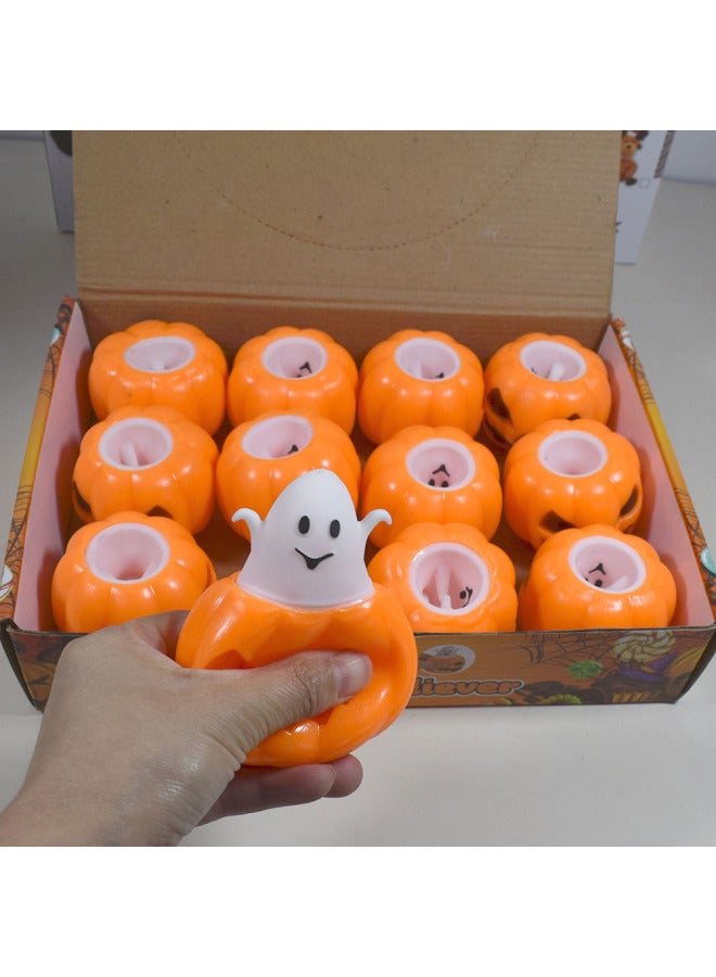 Loquat Stress Relief  Prank Ghost Pumpkin Squeezing Toy Fresh TPR For Children And Adults Fun Educational Toy-Color:Squeeze Pumpkin Ghost (12) - Image 1