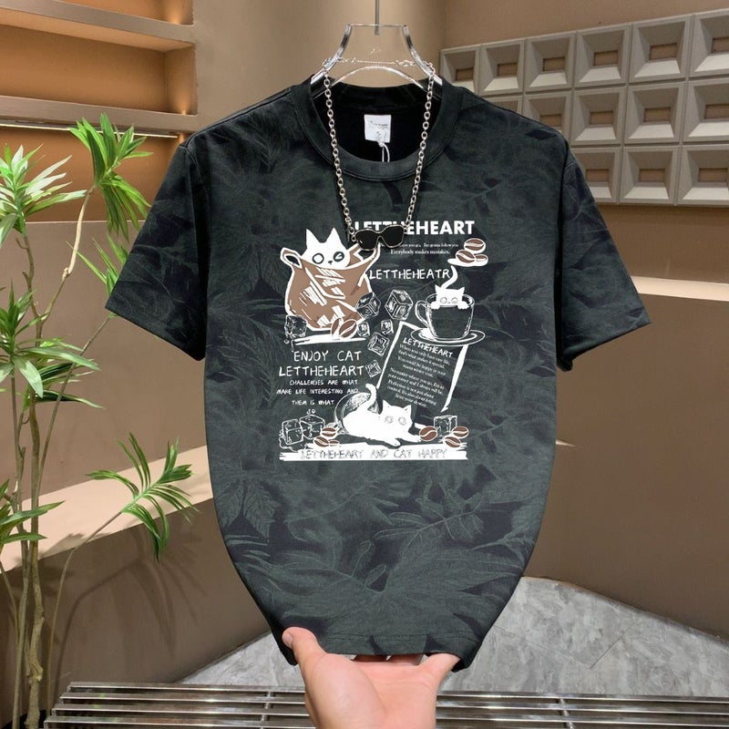 2025 new summer design cartoon T-shirt men's Baita slim-fit trendy brand fashionable loose and comfortable top - Image 3