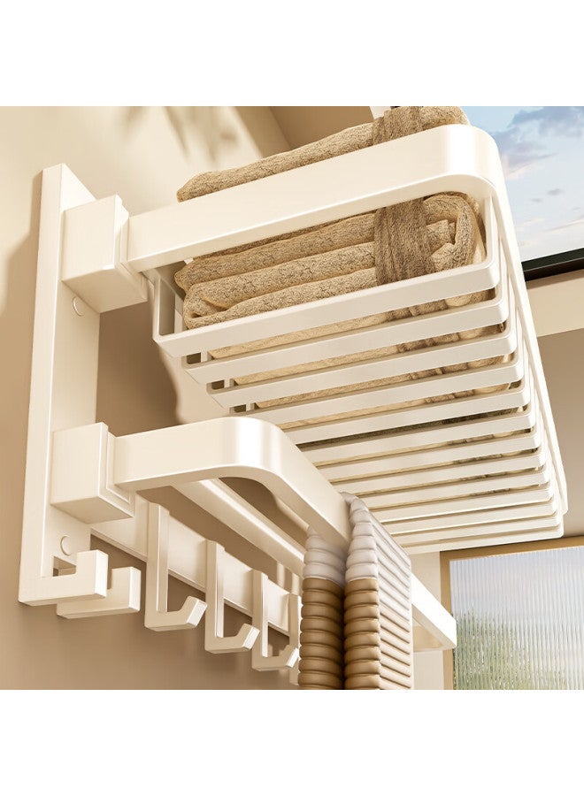 Baihan Bathroom Towel Rack Storage Shelf, No Drilling Required, Bathroom Towel Bar, Bath Towel Hanger, Toilet Towel Holder