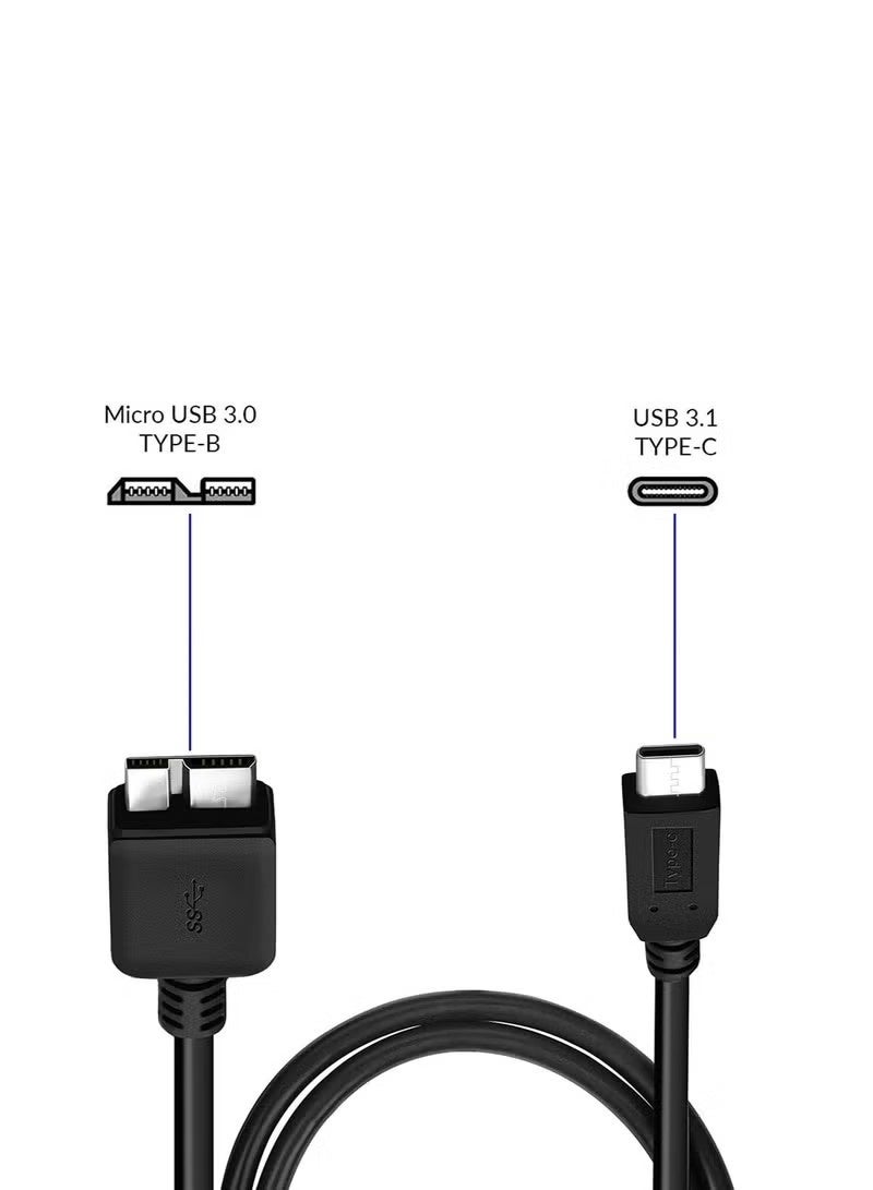 FUJISHKA USB Type-C to Micro USB 3.0 Type-B Cable 50cm – Black - Image 4