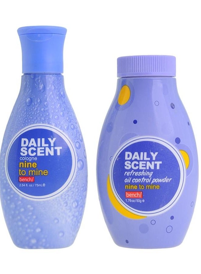مجموعة كولونيا مع بودرة برائحة يومية من ناين تو ماين