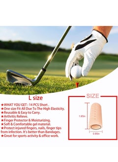 Y&D 14 Pcs Gel Finger Cots Protector Support Sleeves Great for Trigger Fingertips Protective Cushion Moisture-Wicking Beige  - Image 4