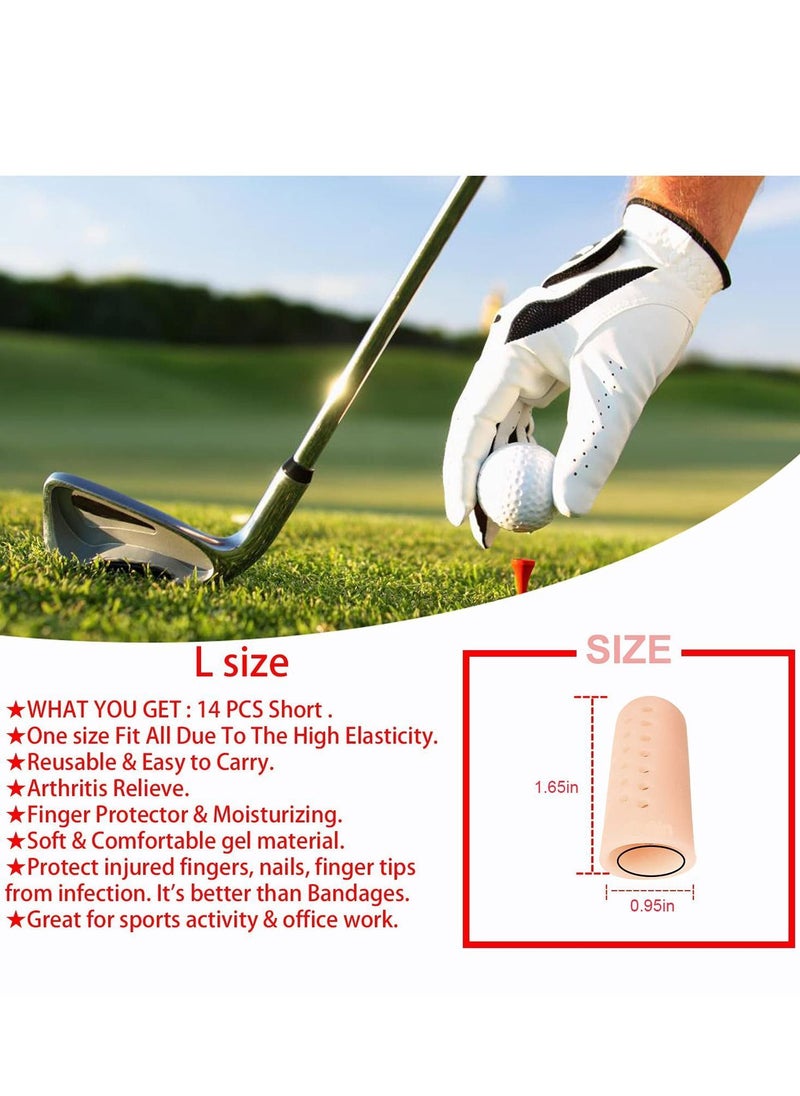 Y&D 14 Pcs Gel Finger Cots Protector Support Sleeves Great for Trigger Fingertips Protective Cushion Moisture-Wicking Beige  - Image 4
