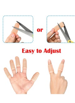 Y&D 14 Pcs Gel Finger Cots Protector Support Sleeves Great for Trigger Fingertips Protective Cushion Moisture-Wicking Beige  - Image 3