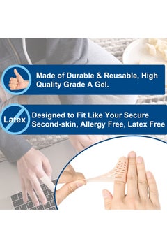 Y&D 14 Pcs Gel Finger Cots Protector Support Sleeves Great for Trigger Fingertips Protective Cushion Moisture-Wicking Beige  - Image 5