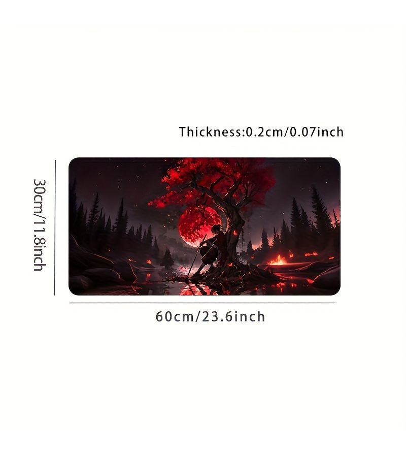 Fantasy Gaming Desk Mat Large 30x60cm Non Slip Mouse Pad Red Maple Tree Design - Image 2