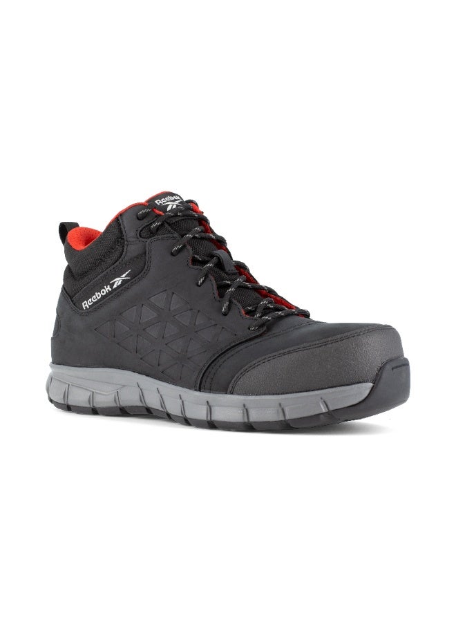 Reebok Work إكسل لايت | IB1037-1S3 – أسود، حذاء سلامة قصّة متوسطة بمقدمة ألومنيوم وجلد مقاوم للماء ونعل مقاوم للانزلاق SRC - Image 2