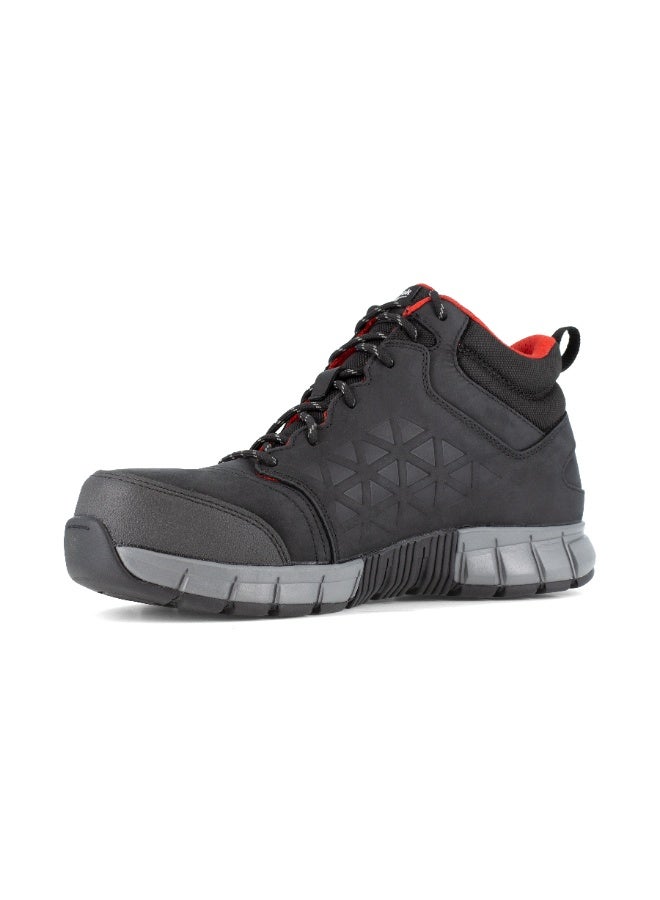 Reebok Work إكسل لايت | IB1037-1S3 – أسود، حذاء سلامة قصّة متوسطة بمقدمة ألومنيوم وجلد مقاوم للماء ونعل مقاوم للانزلاق SRC - Image 3
