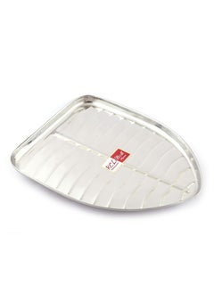 KCL KCL Stainless Steel Leaf Shaped Banana Plates/Dinner Plates/Lunch Plates- 1 Unit (Diameter -23.5 Cms) (No. 5, 1)  - Image 1