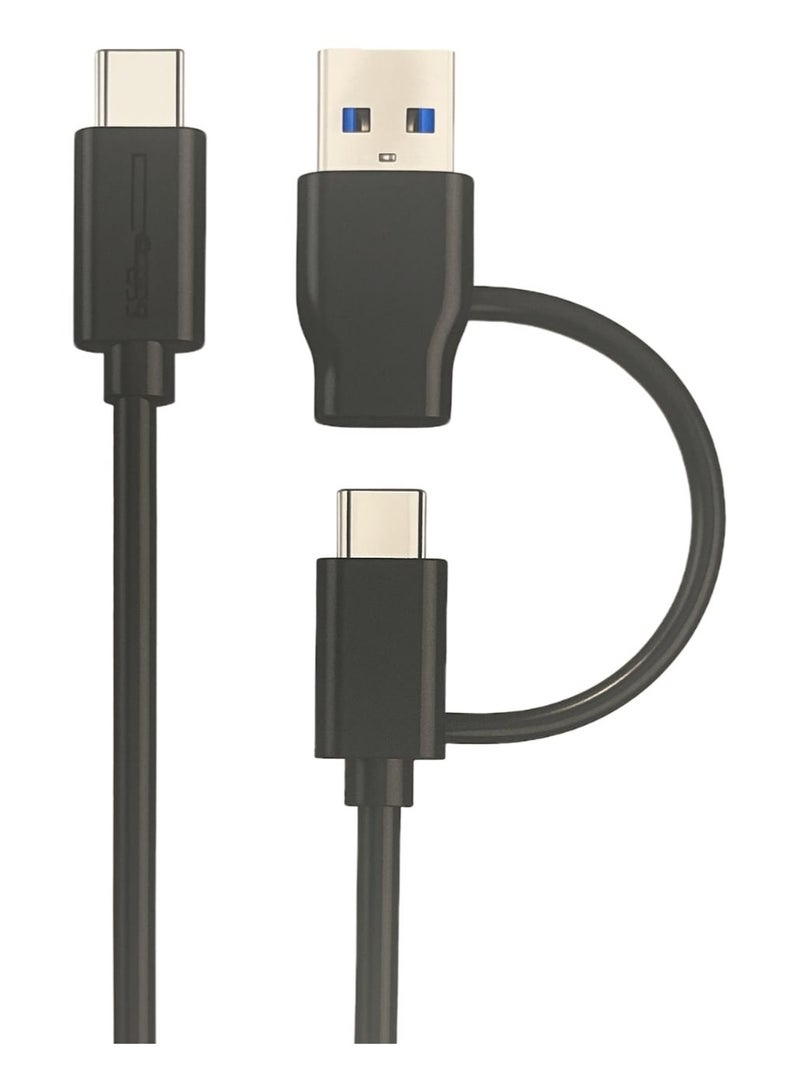 Haysenser USB 3.2 Gen2 Cable – Type-C to Type-C & USB-A 0.5M – 60W PD Fast Charging Data Cable – 10Gbps Transfer – 4K@30Hz – Mobile Charging, Power Bank, Gaming & Data Sync – Black - Image 3