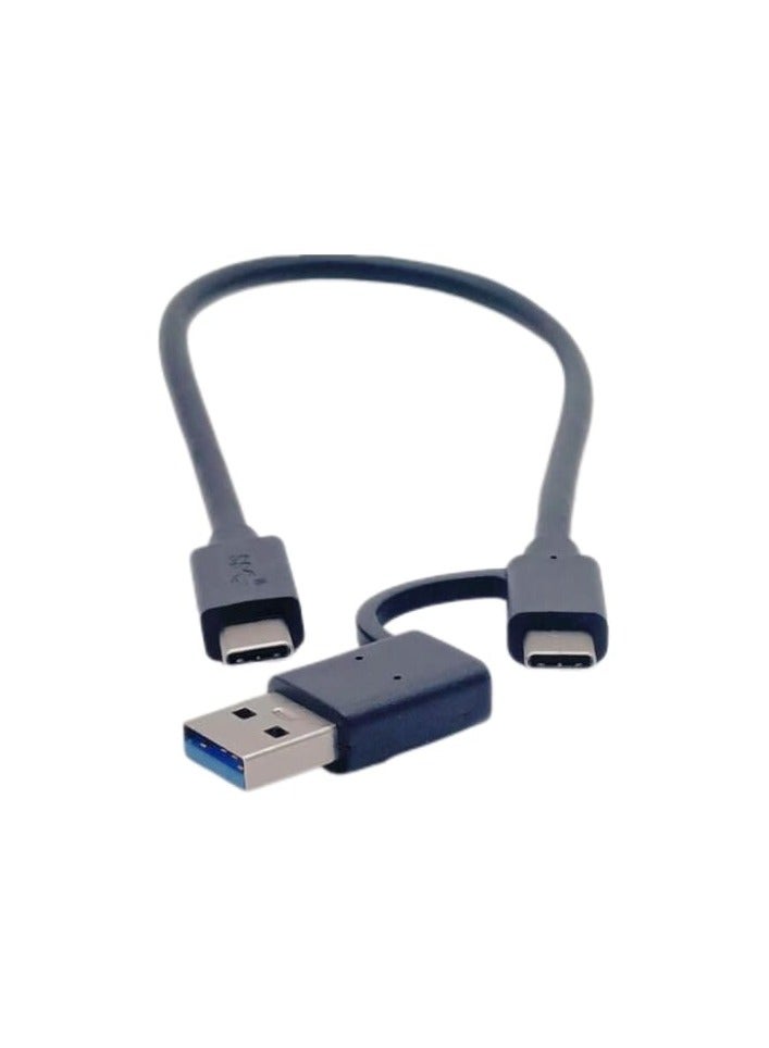 Haysenser USB 3.2 Gen2 Cable – Type-C to Type-C & USB-A 0.5M – 60W PD Fast Charging Data Cable – 10Gbps Transfer – 4K@30Hz – Mobile Charging, Power Bank, Gaming & Data Sync – Black - Image 2