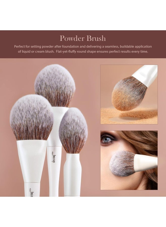 Jessup Make up Brushes 4pcs Face Makeup Brushes Set for Foundation Concealer Blush Contour Powder Highlighter, Pearl White T344 - Image 3