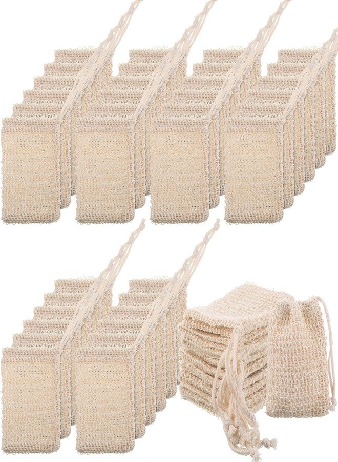 Rtteri 240 Pcs Soap Exfoliating Bag, Natural Sisal Soap Pouch Saver Body Shower Bar Mesh Body Net with Drawstring for Foaming and Drying - Image 1