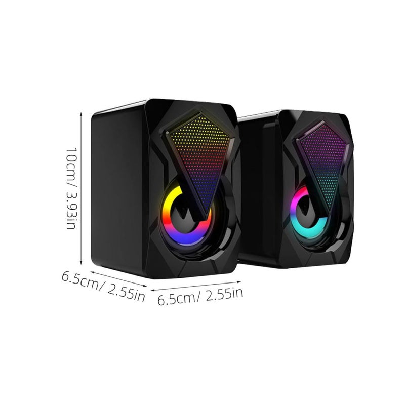 مكبرات صوت كمبيوتر USB مع إضاءة RGB محمولة مدمجة عالية الصوت للمنزل المكتب ألعاب سطح المكتب - Image 3