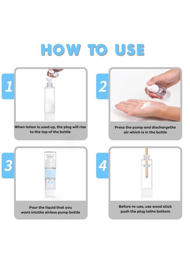 3PCS Airless Pump Bottle Lotion Dispenser Travel Size Pump Bottles15ML - Image 2