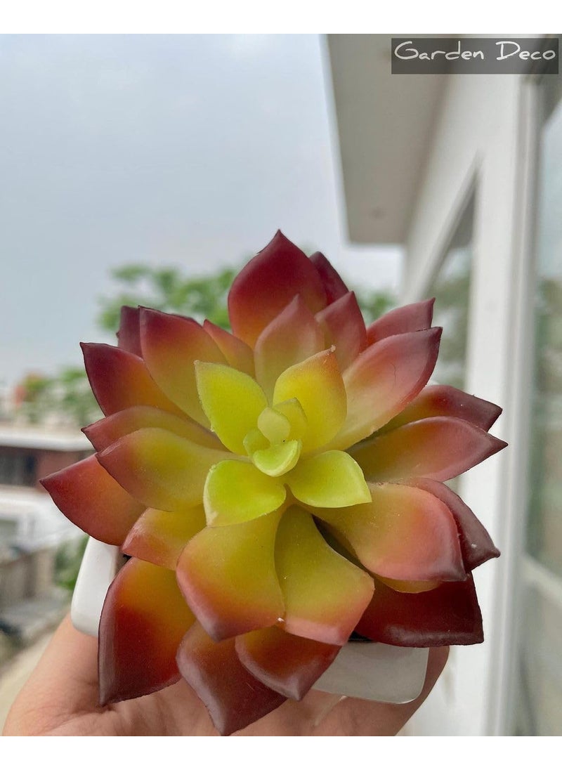 GARDEN DECO GARDEN DECO Artificial Small Succulent Plant for Home Office Indoor or Outdoor Decoration Set of 2 Pcs MulticolorHigh Real Appearance  - Image 3