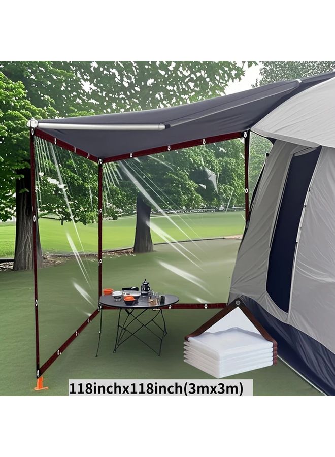 Heavy Duty Clear PE Vinyl Tarp 78.74x118.11 Inch Rain Moisture Protection Outdoor - Image 2