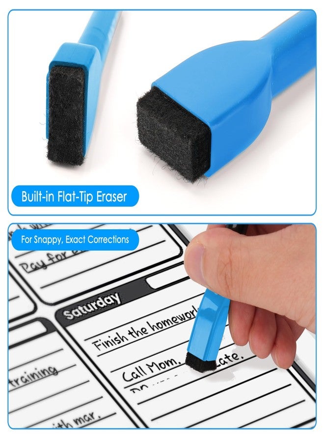 ماكتيك أقلام ماكستك المغناطيسية للمسح الجاف برأس رفيع، أقلام سبورة بيضاء مع ممحاة، 24 قلمًا ملونًا رفيع الرأس للمسح الجاف للأطفال، أقلام مسح جاف رفيعة قليلة الرائحة للوحات التقويم - Image 4
