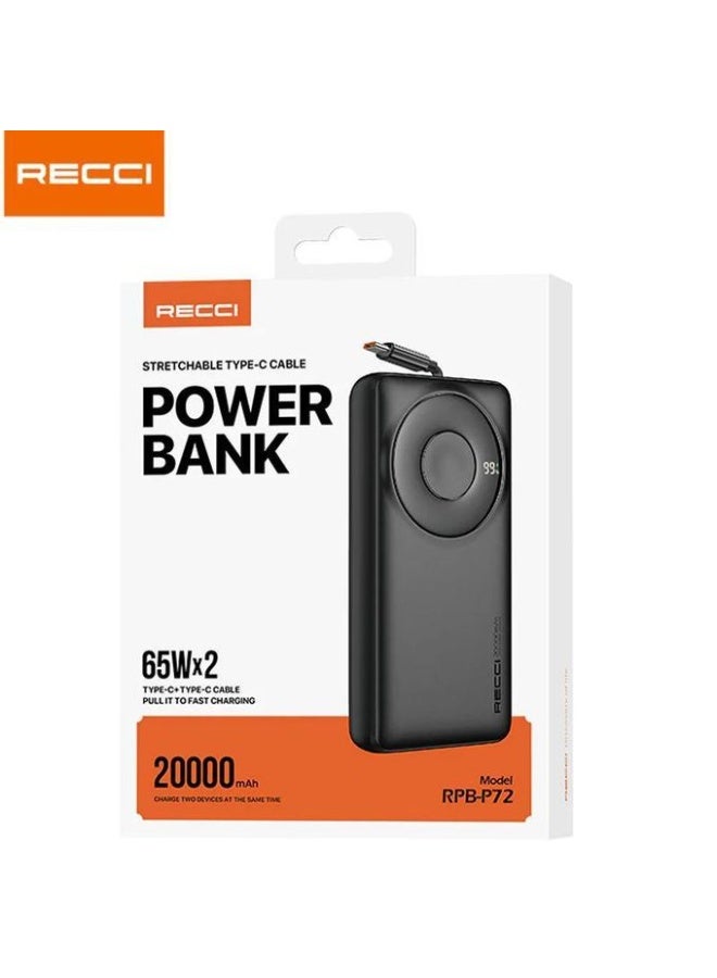 Recci Power Bank 20000mAh RPB-P72 - Black - Image 3