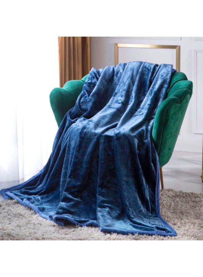 NIBEMINENT Soft Fabric Blanket Polyester Blue 220x240centimeter