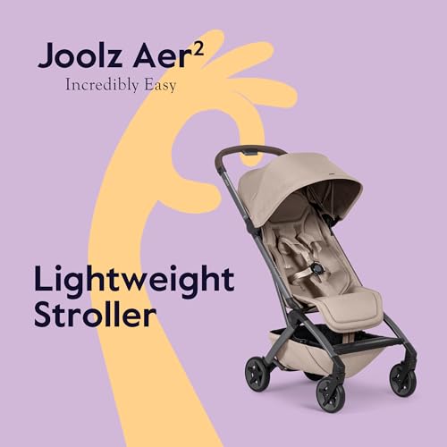 Joolz Aer2 Lightweight Travel Stroller for Baby & Toddler – Ultra-Compact One-Hand Foldable Stroller, Reclining Seat, UPF 50+ Canopy, Adjustable Leg Rest, Carry-On & Airplane Approved (Sandy Taupe) - Image 2