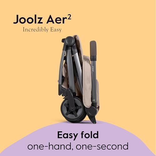 Joolz Aer2 Lightweight Travel Stroller for Baby & Toddler – Ultra-Compact One-Hand Foldable Stroller, Reclining Seat, UPF 50+ Canopy, Adjustable Leg Rest, Carry-On & Airplane Approved (Sandy Taupe) - Image 4
