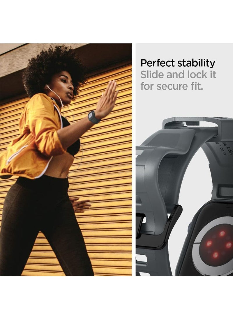 Spigen - Rugged Armor Pro for Apple Watch Series 9 / 8 /7 (45mm) and Series 6/SE2/SE/5/4 (44mm) Band with Case Cover - Dark Gray - Image 1
