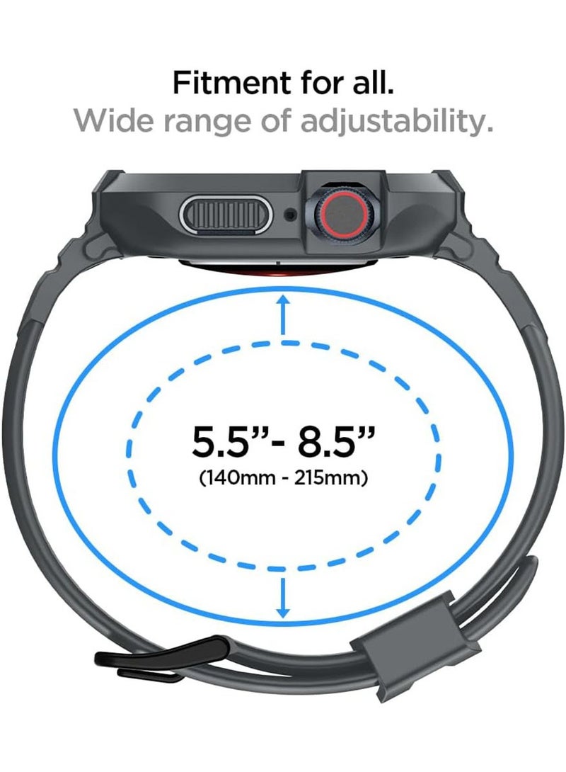 Spigen - Rugged Armor Pro for Apple Watch Series 9 / 8 /7 (45mm) and Series 6/SE2/SE/5/4 (44mm) Band with Case Cover - Dark Gray - Image 1