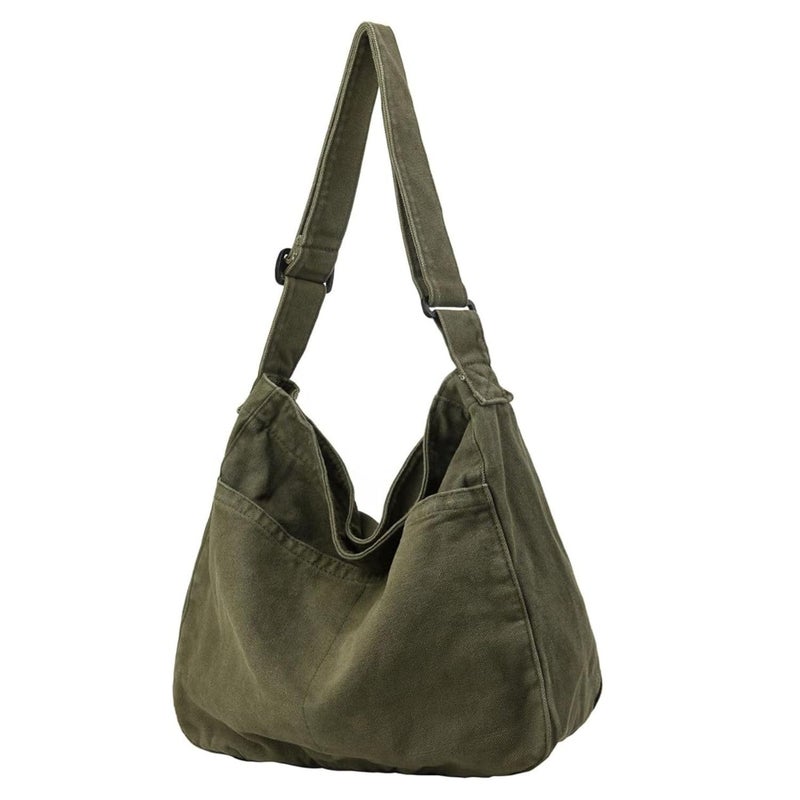 FUOCO Aesthetic one side bag for men | messenger side bag for men Women Vintage Canvas Crossbody Shoulder handbags Office slim bags Laptop Bag - Image 1