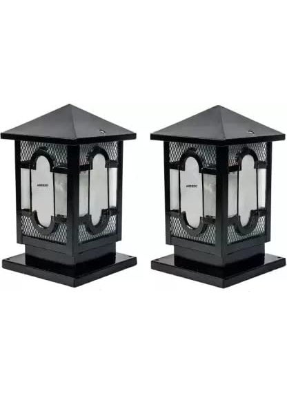 WHITERAY WHITERAY Black Metal Gate Light Taj AntiqueWaterproof Outdoor Light for Home and Garden Pack of 2  - Image 1
