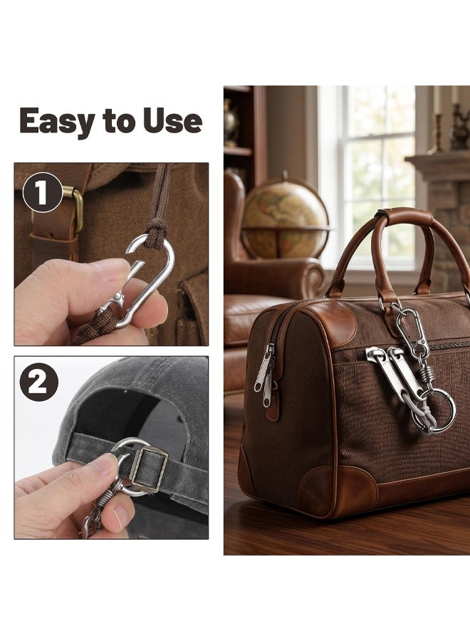 3Pcs Zinc Alloy Anti Theft Zipper Clips Carabiner Locks for Backpack Luggage Travel Safety - Image 3
