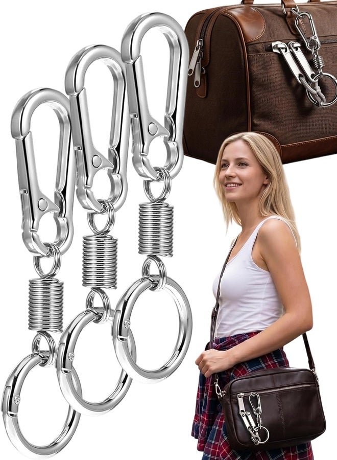 3Pcs Zinc Alloy Anti Theft Zipper Clips Carabiner Locks for Backpack Luggage Travel Safety - Image 1