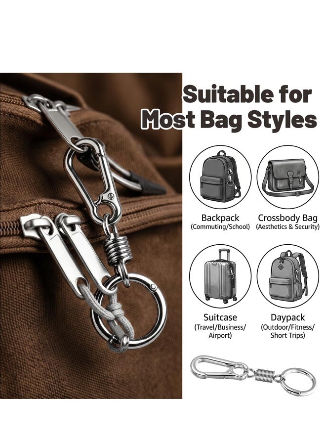 3Pcs Zinc Alloy Anti Theft Zipper Clips Carabiner Locks for Backpack Luggage Travel Safety - Image 5