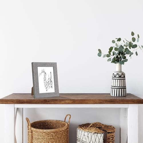 CORE ART 5x7 Picture Frame, Handmade Wood Rustic Gray Photo Frame Set of 2, High Definition Semi-tempered Glass Wall or Tabletop Display - Image 5