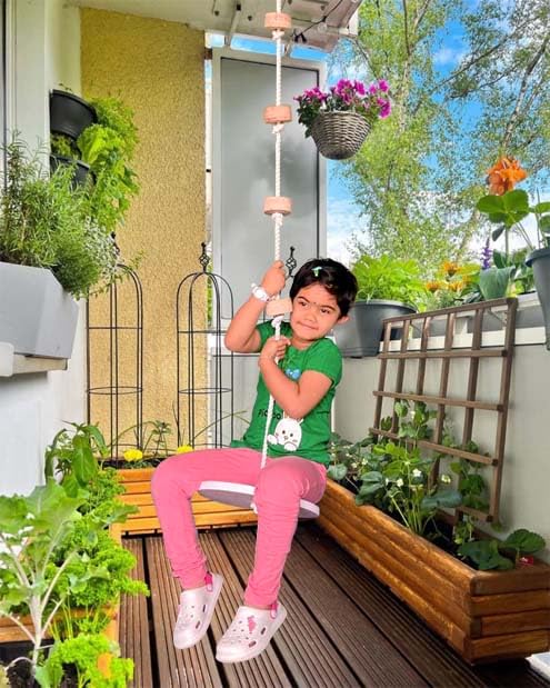 HOMECUTE Wooden Climbing Rope Tree Swing with Platforms and Disc Swings Set, Outdoor Accessories for Kids, Trees House Tire Saucer Swing, Playground Swing Set., 30 cm, 260 cm - Image 4